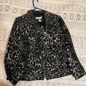 Ladies, leopard print denim style jacket, XXL